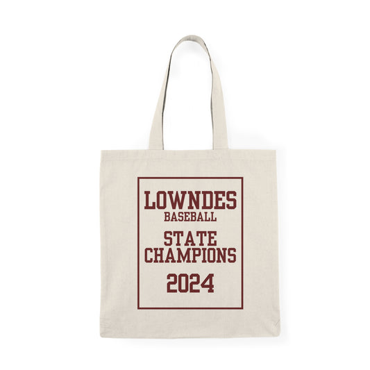 Lowndes Baseball 2024 State Champions Natural Tote Bag