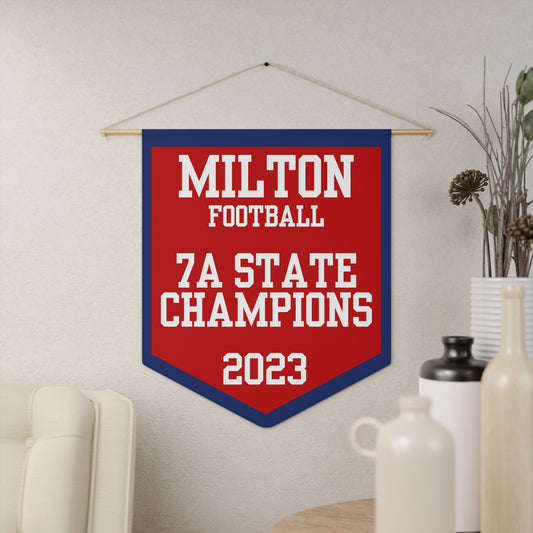 Milton Football 2023 State Champions Pennant Banner