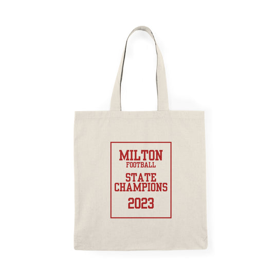 Milton Football 2023 State Champions Natural Tote Bag