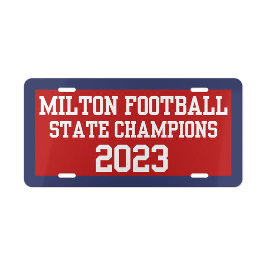 Milton Football 2023 State Champions Vanity License Plate