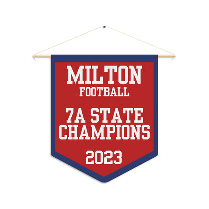 Milton Football 2023 State Champions Pennant Banner